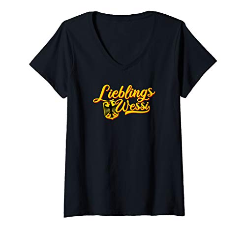 Damen Lieblingswessi für den Wessi Westdeutschland Westdeutscher T-Shirt mit V-Ausschnitt Damen Lieblingswessi für den Wessi Westdeutschland Westdeutscher T-Shirt mit V-Ausschnitt von Wessi Geschenk Westdeutsche & Deutschland Wappen