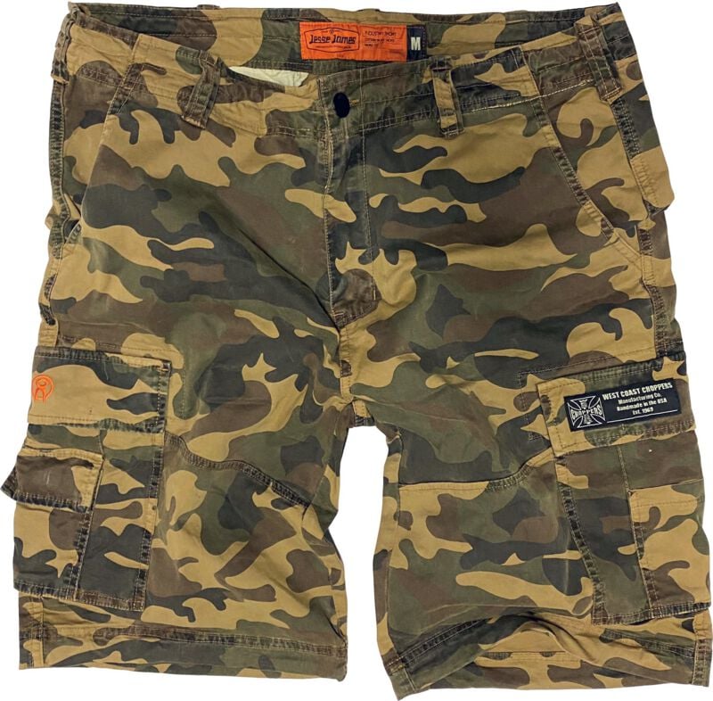 West Coast Choppers WCC CFL Cargo Shorts - Vintage Woodland Camo Short grün in XXL von West Coast Choppers