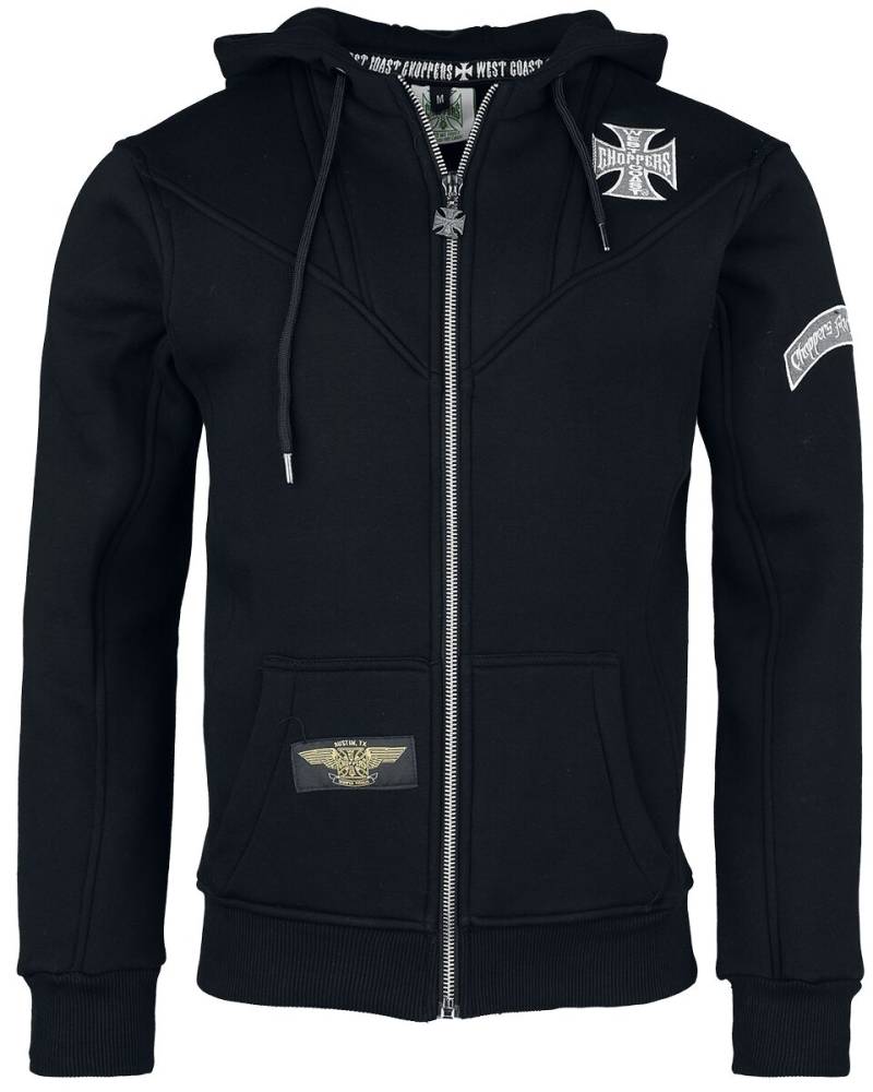 West Coast Choppers WCC OG Classic Panel Zip Hoodie Kapuzenjacke schwarz in L von West Coast Choppers