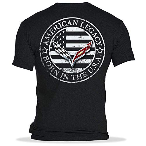 C7 Herren T-Shirt Corvette Born in The USA American Legacy - grau - Medium von West Coast Corvette