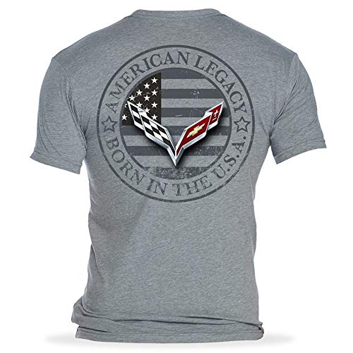 C7 Herren T-Shirt Corvette Born in The USA American Legacy - grau - XX-Large von West Coast Corvette