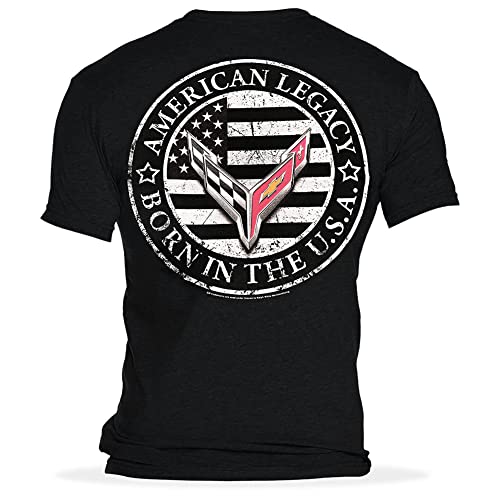 C8 Corvette Next Gen American Legacy Born in The USA Herren-T-Shirt, Größe M, Schwarz von West Coast Corvette