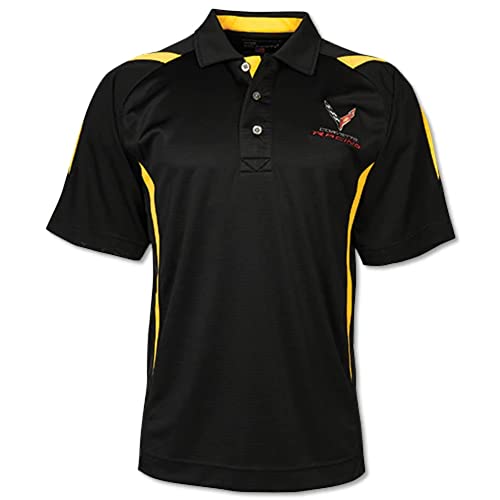 C8 Corvette Racing Pegasus Poloshirt, schwarz/gelb, Schwarz, 3X-Groß von West Coast Corvette
