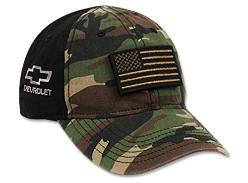 Chevrolet Green Camo Bowtie Tactical Hat with American Flag Patch, Grün , S/L von West Coast Corvette