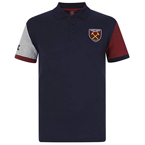 West Ham United FC - Herren Polo-Shirt - Offizielles Merchandise - Dunkelblau mit Kontrastärmeln & Vereinswappen - 3XL West Ham United FC - Herren Polo-Shirt - Offizielles Merchandise - Dunkelblau mit Kontrastärmeln & Vereinswappen - 3XL von West Ham United FC