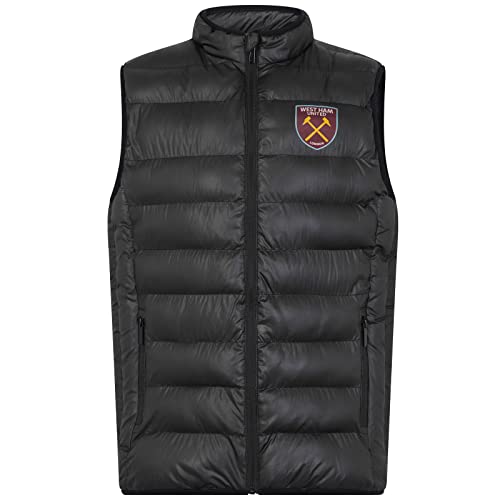 West Ham United FC - Herren Steppweste - Offizielles Merchandise - Geschenk für Fußballfans - Schwarz - L von West Ham United FC