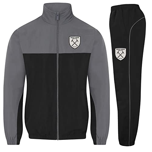 West Ham United FC - Herren Trainingsanzug - Jacke & Hose - Offizielles Merchandise - Geschenk für Fußballfans - Grau - L von West Ham United FC