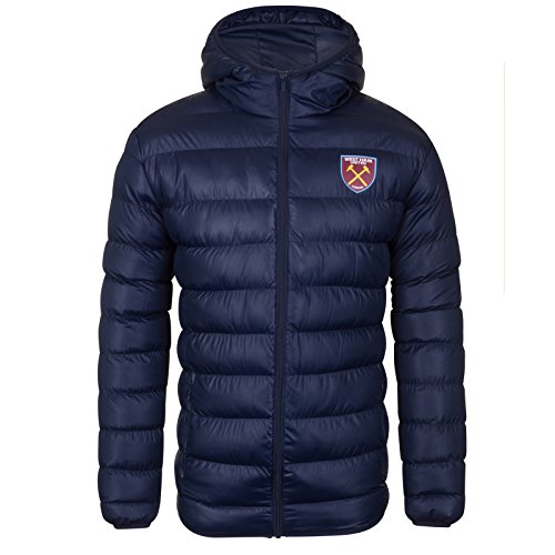 West Ham United FC - Herren Winter-Steppjacke mit Kapuze - Offizielles Merchandise - Geschenk für Fußballfans - M von West Ham United FC