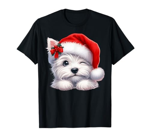 West Highland White Terrier Weihnachtsmütze, Weihnachtsmannmütze, Hund Mama T-Shirt West Highland White Terrier Weihnachtsmütze, Weihnachtsmannmütze, Hund Mama T-Shirt von West Highland White Terrier Dog Tees NYC