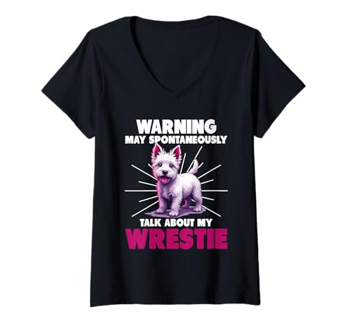 Damen West Highland White Terrier Westie Dog T-Shirt mit V-Ausschnitt Damen West Highland White Terrier Westie Dog T-Shirt mit V-Ausschnitt von West Highland White Terrier Gifts for Men Women