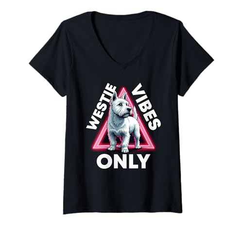 Damen West Highland White Terrier Westie Dog T-Shirt mit V-Ausschnitt Damen West Highland White Terrier Westie Dog T-Shirt mit V-Ausschnitt von West Highland White Terrier Gifts for Men Women