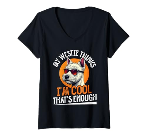 Damen West Highland White Terrier Westie Dog T-Shirt mit V-Ausschnitt Damen West Highland White Terrier Westie Dog T-Shirt mit V-Ausschnitt von West Highland White Terrier Gifts for Men Women