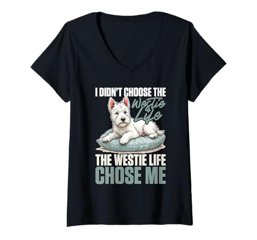 Damen West Highland White Terrier Westie Dog T-Shirt mit V-Ausschnitt Damen West Highland White Terrier Westie Dog T-Shirt mit V-Ausschnitt von West Highland White Terrier Gifts for Men Women