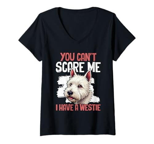 Damen West Highland White Terrier Westie Dog T-Shirt mit V-Ausschnitt Damen West Highland White Terrier Westie Dog T-Shirt mit V-Ausschnitt von West Highland White Terrier Gifts for Men Women