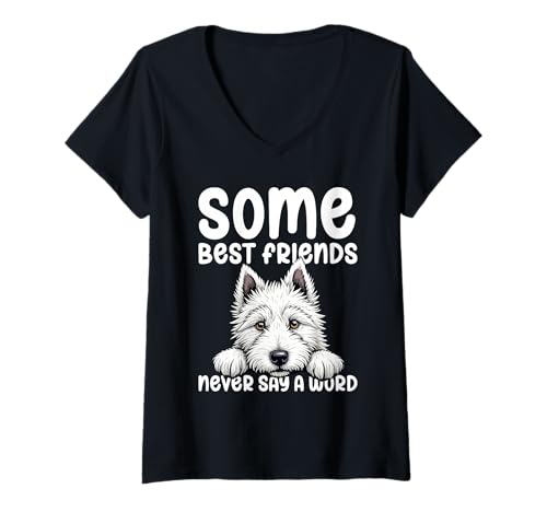 Damen West Highland White Terrier Westie Dog T-Shirt mit V-Ausschnitt Damen West Highland White Terrier Westie Dog T-Shirt mit V-Ausschnitt von West Highland White Terrier Gifts for Men Women