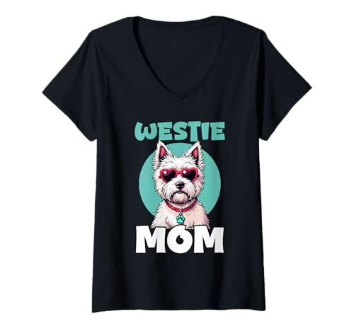 Damen West Highland White Terrier Westie Dog T-Shirt mit V-Ausschnitt Damen West Highland White Terrier Westie Dog T-Shirt mit V-Ausschnitt von West Highland White Terrier Gifts for Men Women