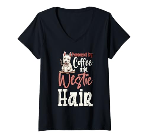 Damen West Highland White Terrier Westie Dog T-Shirt mit V-Ausschnitt Damen West Highland White Terrier Westie Dog T-Shirt mit V-Ausschnitt von West Highland White Terrier Gifts for Men Women