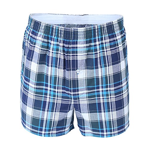 West See 1/4er Pack Herren Boxershorts Webboxershorts Baumwolle Karierte Boxer Loose (EU XS, 4er-Pack) von West See