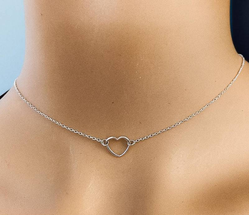sterling Silber Floating Heart Halskette - 925Er Charm sterling Silber Floating Heart Halskette - 925Er Charm von West9th