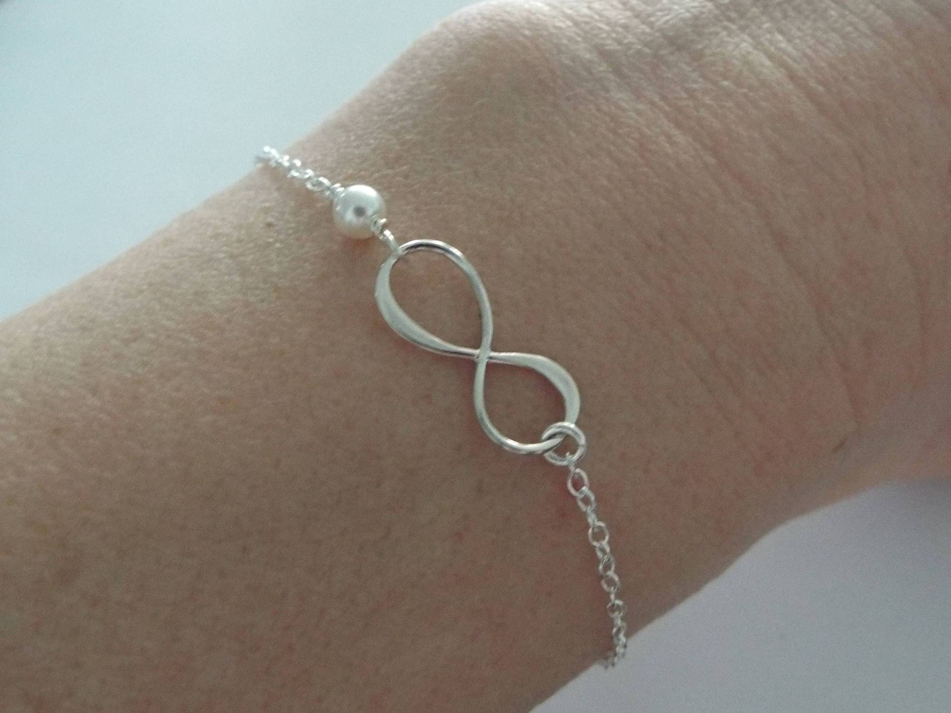 sterling Silber Infinity Armband Perlen Schmuck Für Die Hochzeit sterling Silber Infinity Armband Perlen Schmuck Für Die Hochzeit von West9th