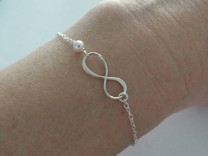 sterling Silber Infinity Armband Perlen Schmuck Für Die Hochzeit sterling Silber Infinity Armband Perlen Schmuck Für Die Hochzeit von West9th