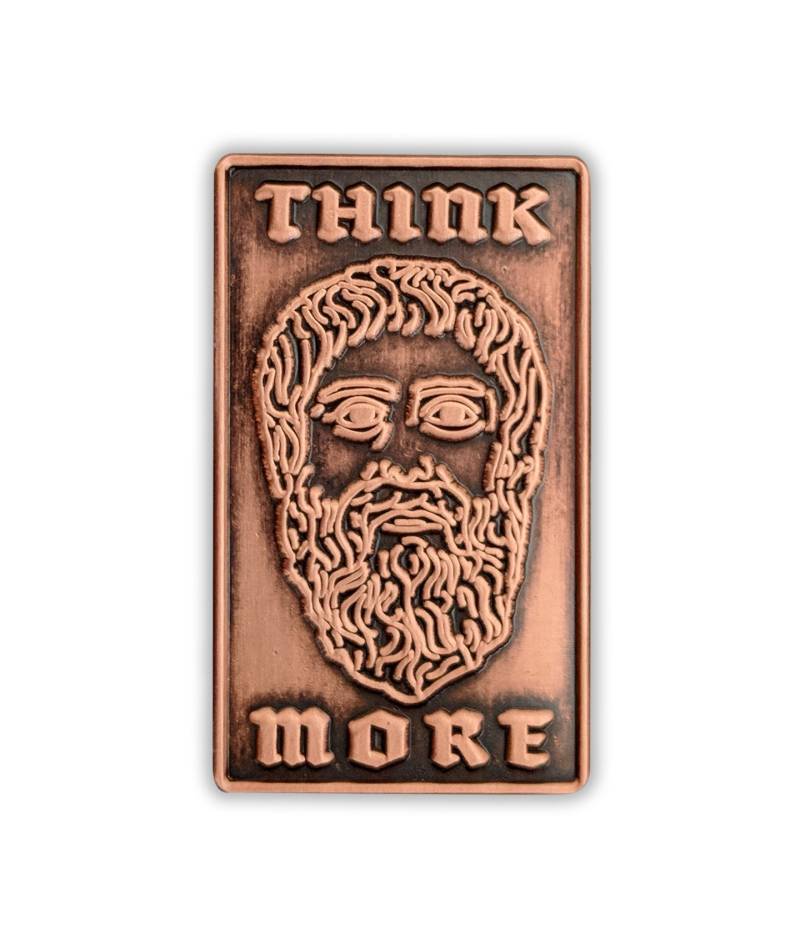 Platon Think More Emaille Pin, Philosoph, Sokrates, Aristoteles, Akademie in Athen, Griechisch, Westliche Philosophie, Gold, Rat von WestAndGeneral