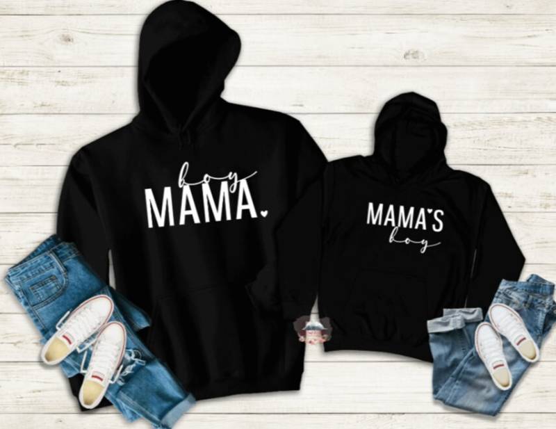 Boy/Mama Und Mama's Boy Matching Hoodies Mama Family Matching Set Mutter Sohn von WestCoastKidz
