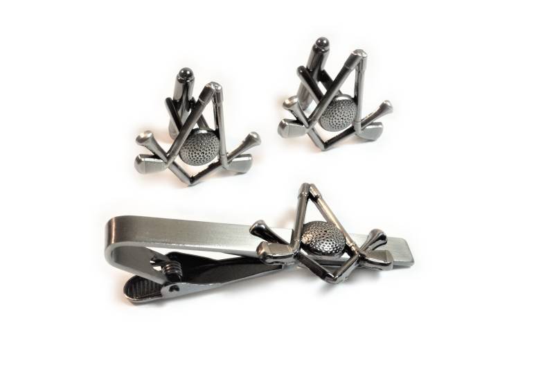 Golf Freemason Masonic Mashup Krawattenklammer Clip & Manschettenknöpfe Im Set von WestCoastPins