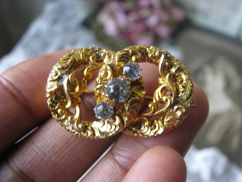 Antik Paste Brosche, Liebe Knoten Victorian Love Gold Filled Brosche Antik Paste Brosche, Liebe Knoten Victorian Love Gold Filled Brosche von WestEndMarket