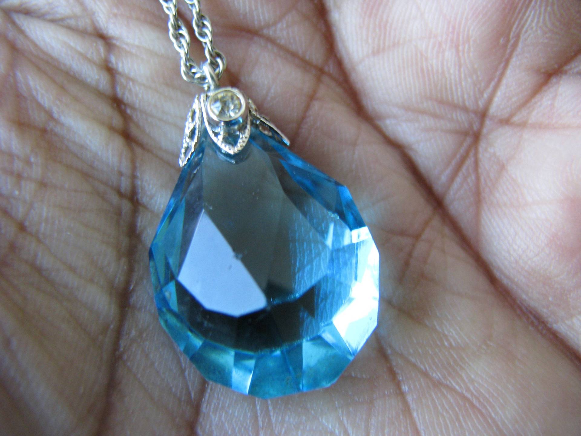 Art Deco Paste Halskette, Blaue Filigrane Hochzeit Braut Halskette von WestEndMarket