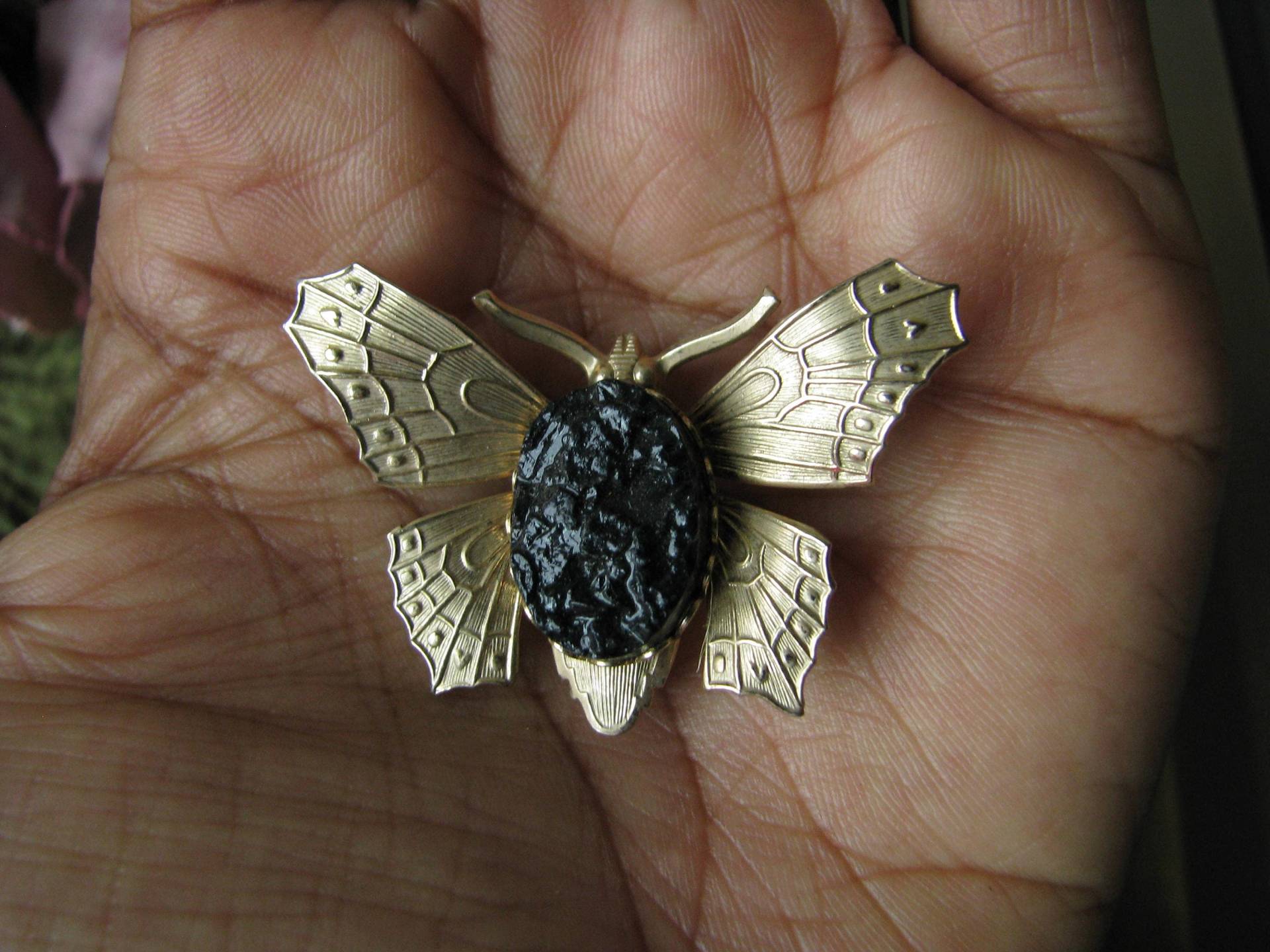 Vintage Gold Ton Lucite Duzy Schmetterling Pin, Brosche, Schmuck Vintage Gold Ton Lucite Duzy Schmetterling Pin, Brosche, Schmuck von WestEndMarket