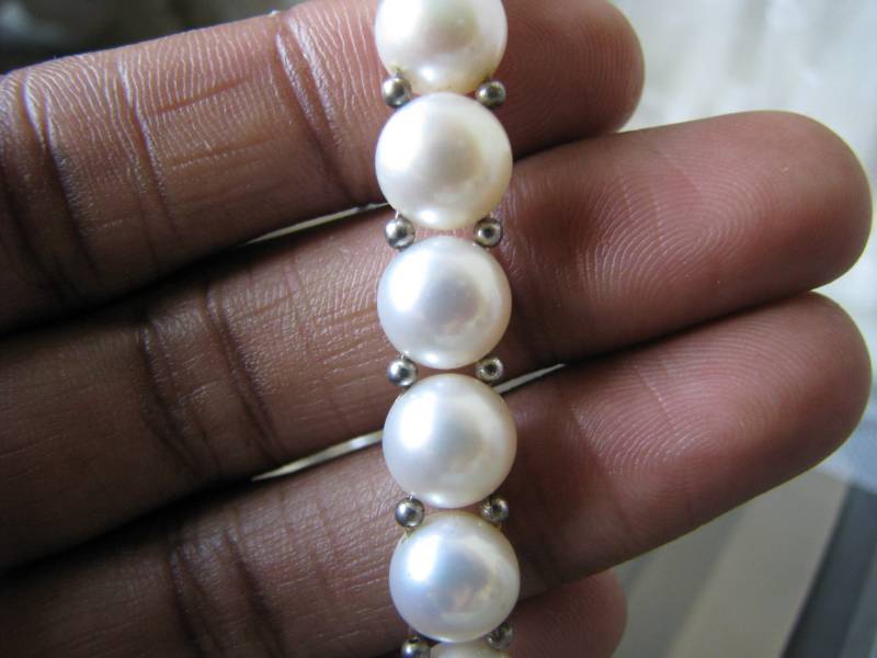 Vintage Perlenarmband, Dehnbares Echtes Hochzeitsperlen, Brautperlen, Perlenarmband von WestEndMarket