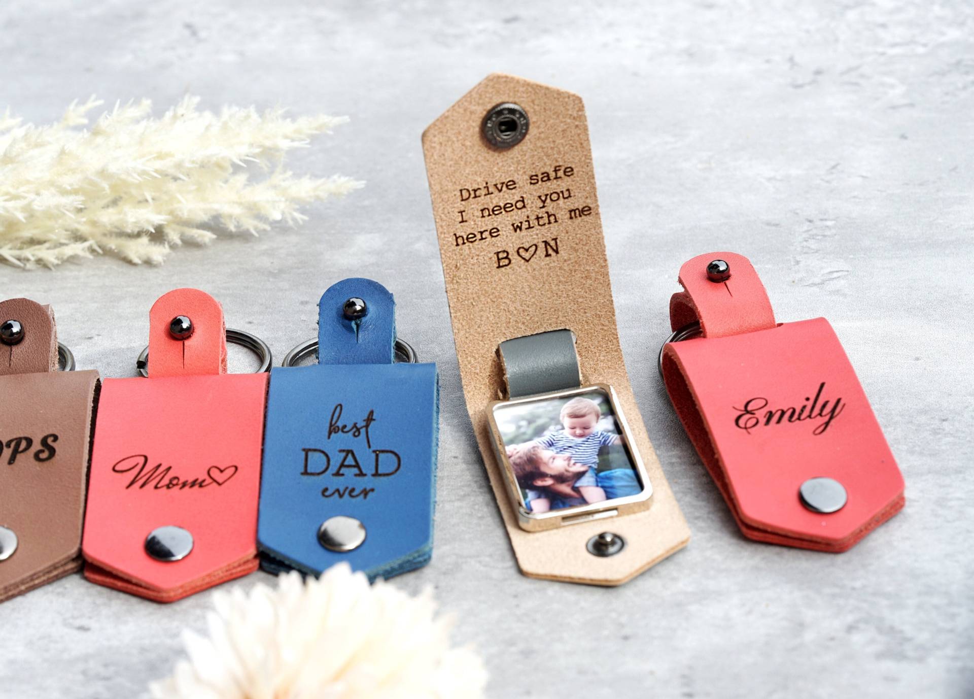 Personalisiertes Fotogeschenk Für Papa, Bester Papa Aller Zeiten, Schlüsselbund, Bild-Schlüsselanhänger, Leder-Schlüsselanhänger Sie, Zum von WestWindCo