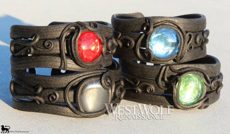 Fantasy Armband Mit Kristallstein - Blutrot, Mintgrün, Aquablau, Schwarzer Hämatit - Keltisch/Feenhaft/Magisch Fantasy Armband Mit Kristallstein - Blutrot, Mintgrün, Aquablau, Schwarzer Hämatit - Keltisch/Feenhaft/Magisch von WestWolfRenaissance