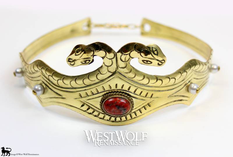 Goldene Königliche Schlangen Krone Mit Rotem Jaspis Stein Für König/Königin/Prinz/Prinzessin - Mittelalter/Tiara/Diadem/Fee/Royalty/Schmuck Goldene Königliche Schlangen Krone Mit Rotem Jaspis Stein Für König/Königin/Prinz/Prinzessin - Mittelalter/Tiara/Diadem/Fee/Royalty/Schmuck von WestWolfRenaissance