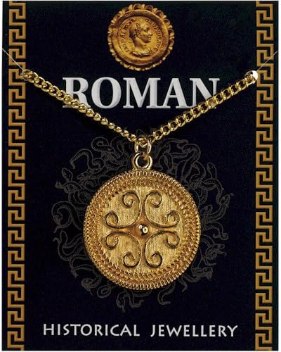 Halskette mit römischem filigranem Anhänger, vergoldet, historischer Schmuck, Einheitsgröße, Bleifreies Zinn, Kein Edelstein Halskette mit römischem filigranem Anhänger, vergoldet, historischer Schmuck, Einheitsgröße, Bleifreies Zinn, Kein Edelstein von Westair
