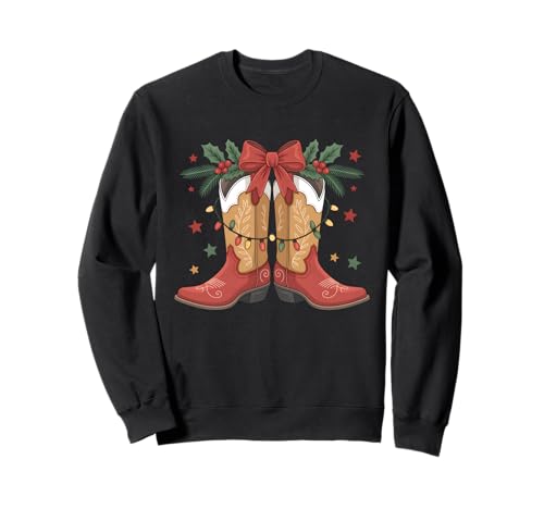 Cowgirl Boot Western Weihnachtsbeleuchtung Land Damen Mädchen Sweatshirt Cowgirl Boot Western Weihnachtsbeleuchtung Land Damen Mädchen Sweatshirt von Western Boots Graphics For Rustic Cowgirls