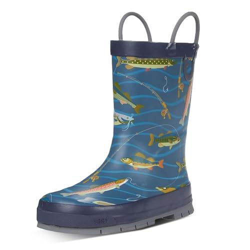 Western Chief Kids Gone Fishin' Waterproof Rainboot,Navy,5 von Western Chief