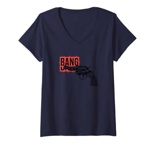 Damen Western Cowgirl Country-Musik Cowboy Rodeo BANG T-Shirt mit V-Ausschnitt Damen Western Cowgirl Country-Musik Cowboy Rodeo BANG T-Shirt mit V-Ausschnitt von Western Country Cowboy - DressedForDuty