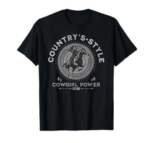 Frauen Country's Style Cowgirl Power Vintage Rodeo Reiten T-Shirt Frauen Country's Style Cowgirl Power Vintage Rodeo Reiten T-Shirt von Western Country Cowgirls Pferde Designs