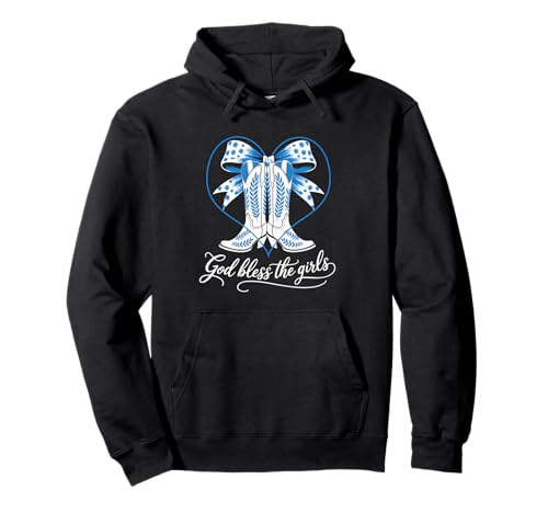 God Bless The Girls Cowgirl Stiefel Herz Schleife Country Pullover Hoodie von Western Cowgirl Boots Herz Bow God Bless The Girls