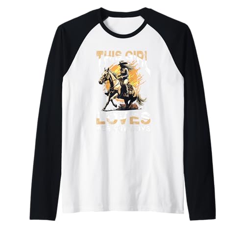 Dieses Mädchen liebt Ihr Cowboys-Rodeo-Abenteuer Raglan von Western Cowgirl Cowboy Rodeo Style