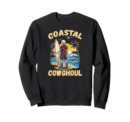 Men Coastal Cowghoul Lustiger Gruseliger Cowgirl Halloween Witz Sweatshirt von Western Ghost Ghoul Rodeo Coastal Aesthetic