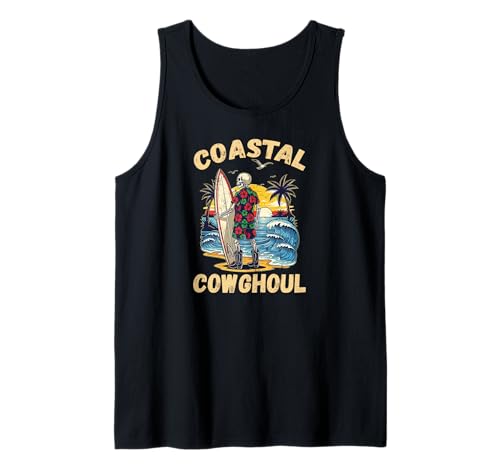 Men Coastal Cowghoul Lustiger Gruseliger Cowgirl Halloween Witz Tank Top von Western Ghost Ghoul Rodeo Coastal Aesthetic