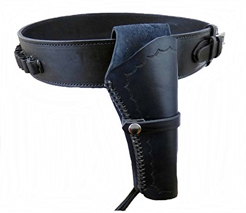 Gürtel + Holster Westernholster mit Patronenschlaufen Rindsleder schwarz (48) von Western Ranch
