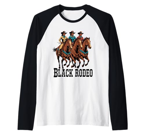 Lustiger schwarzer Rodeo Spruch Cowgirl Power Horse Queen Damen Herren Raglan Lustiger schwarzer Rodeo Spruch Cowgirl Power Horse Queen Damen Herren Raglan von Western Riders African American Ranch Culture