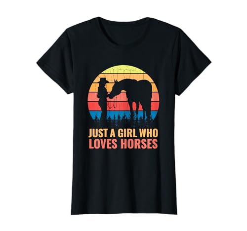 Nur ein Mädchen, das Pferde liebt Western Horse Riding Rider T-Shirt Nur ein Mädchen, das Pferde liebt Western Horse Riding Rider T-Shirt von Western Rodeo Costume Gifts Tees