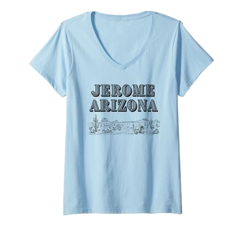 Damen Jerome Arizona Wüstenkaktus T-Shirt mit V-Ausschnitt Damen Jerome Arizona Wüstenkaktus T-Shirt mit V-Ausschnitt von Western Rodeo Cowboy AZ