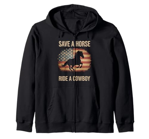 Lustiger Cowboy Spruch Save Horse Ride Humor Vater Männer Frauen Kapuzenjacke Lustiger Cowboy Spruch Save Horse Ride Humor Vater Männer Frauen Kapuzenjacke von Western Rodeo Joke Country Music America Pride