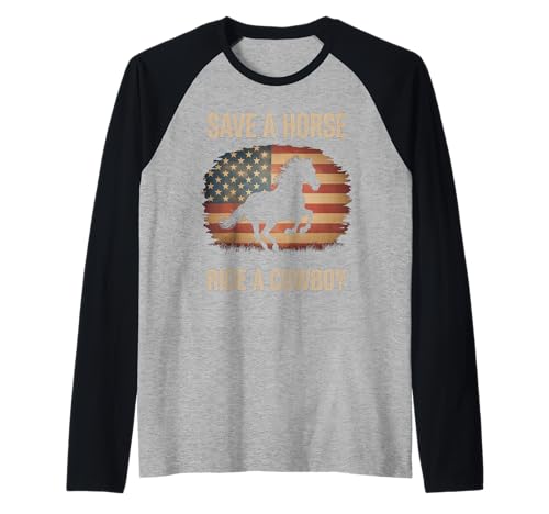 Lustiger Cowboy Spruch Save Horse Ride Humor Vater Männer Frauen Raglan Lustiger Cowboy Spruch Save Horse Ride Humor Vater Männer Frauen Raglan von Western Rodeo Joke Country Music America Pride